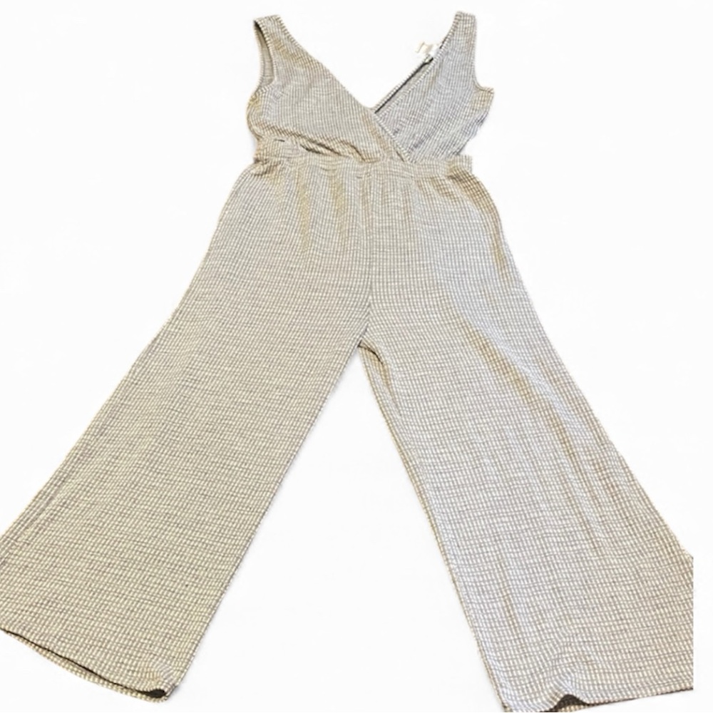 Caution To The Wind grey and White Checkered Jumpsuit